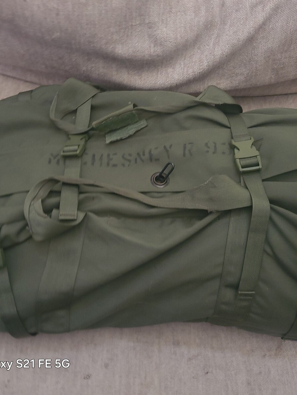 Olive Green Military-Style Roll Duffel Bag